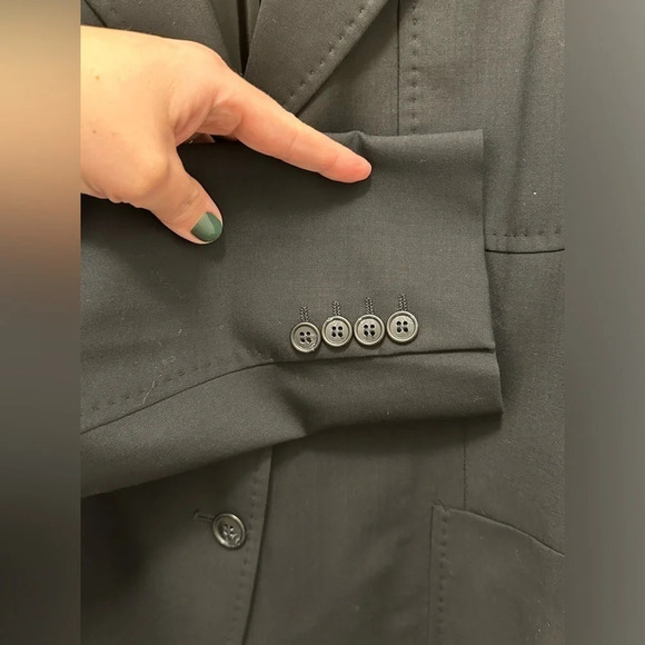 NWT Faconnable Women’s Navy Wool Blazer Size 14 - Picture 3 of 6